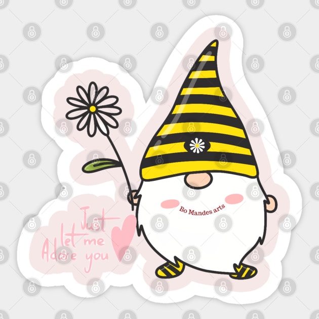 Cute gnome with flower Sticker by FilMate